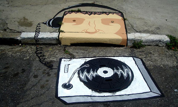 dj - street art